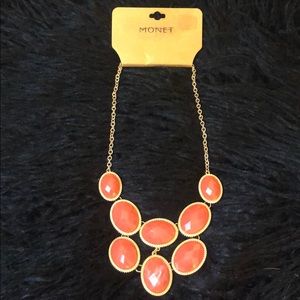 Monet Gemstone Cluster Statement Necklace